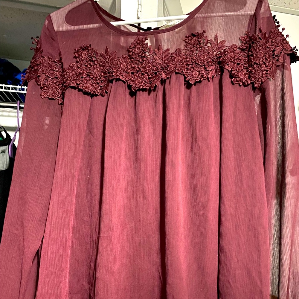 Sheer long sleeved shirt